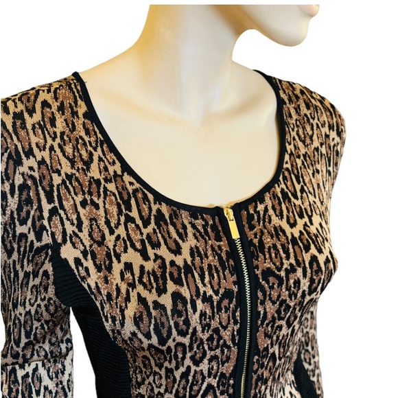 Cach’e Leopard Print Zip Up Sweater Jacket - Picture 5 of 9